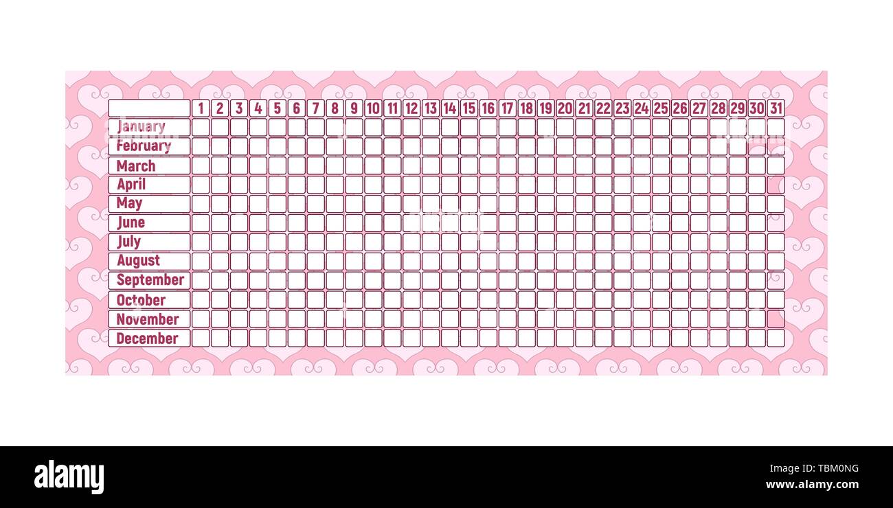 Calendrier des menstruations. Femme de la menstruation mensuelle ...