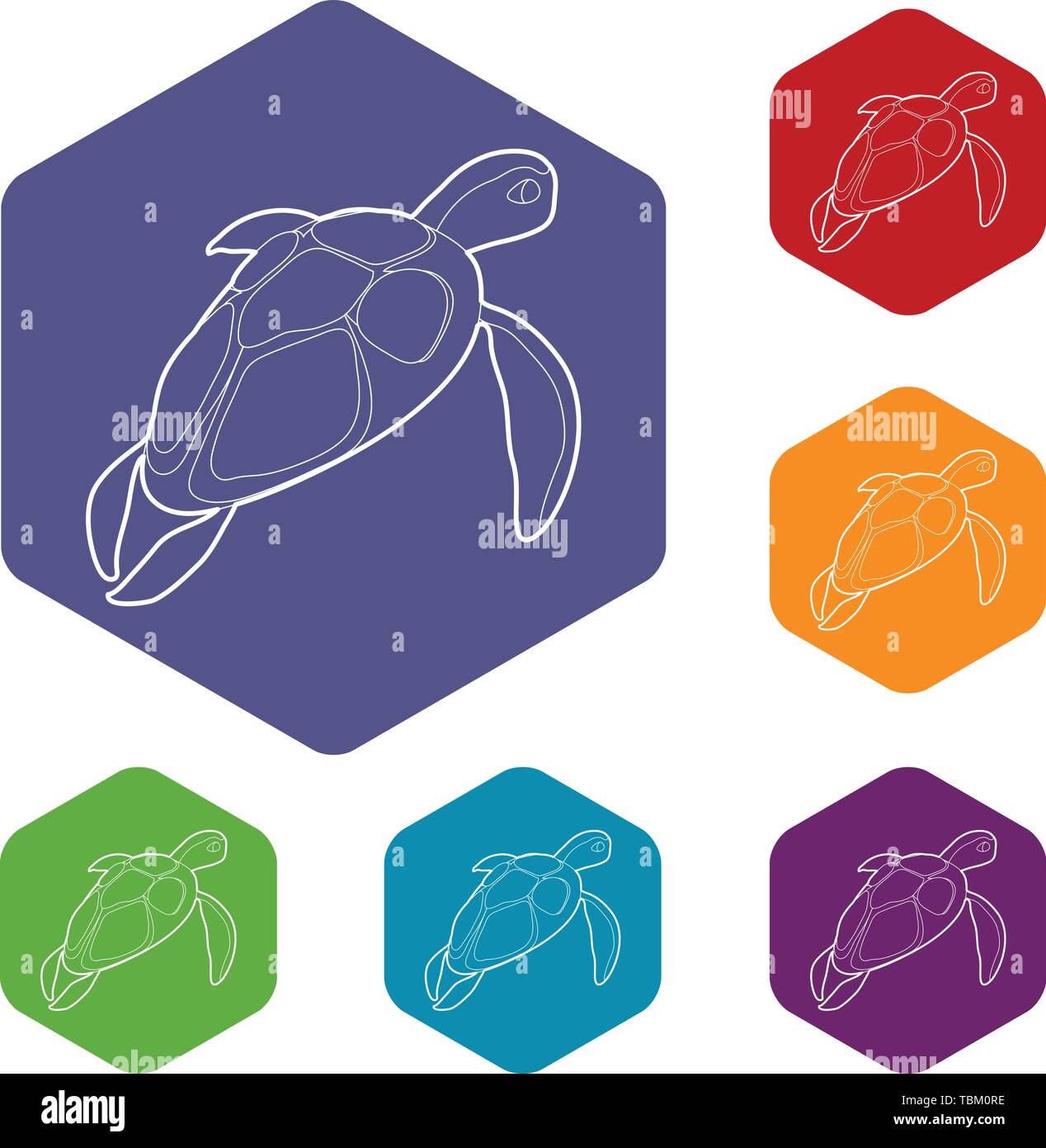 L'hexaèdre vecteur icônes tortue Illustration de Vecteur
