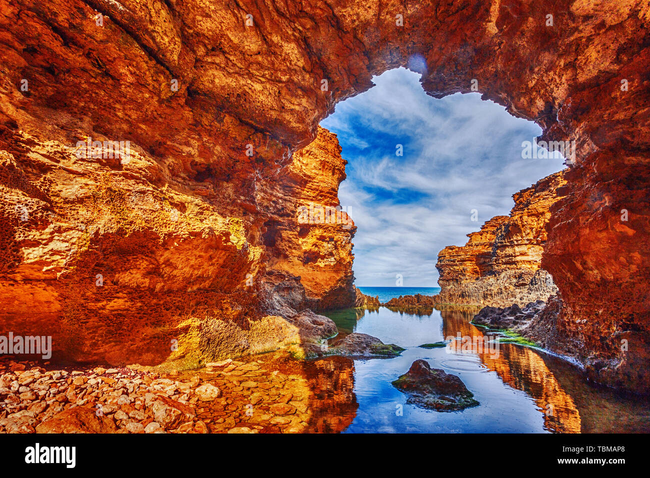 Seascape,paysage et skyline de Great Ocean Road, l'Australie Banque D'Images