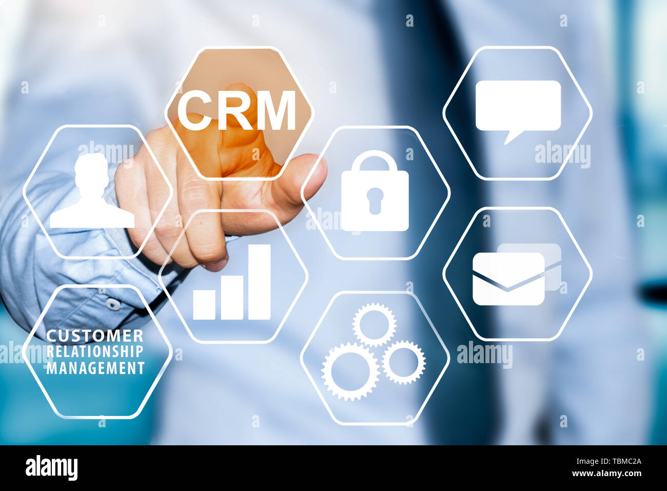 Concept de gestion de la Relation Client CRM Banque D'Images
