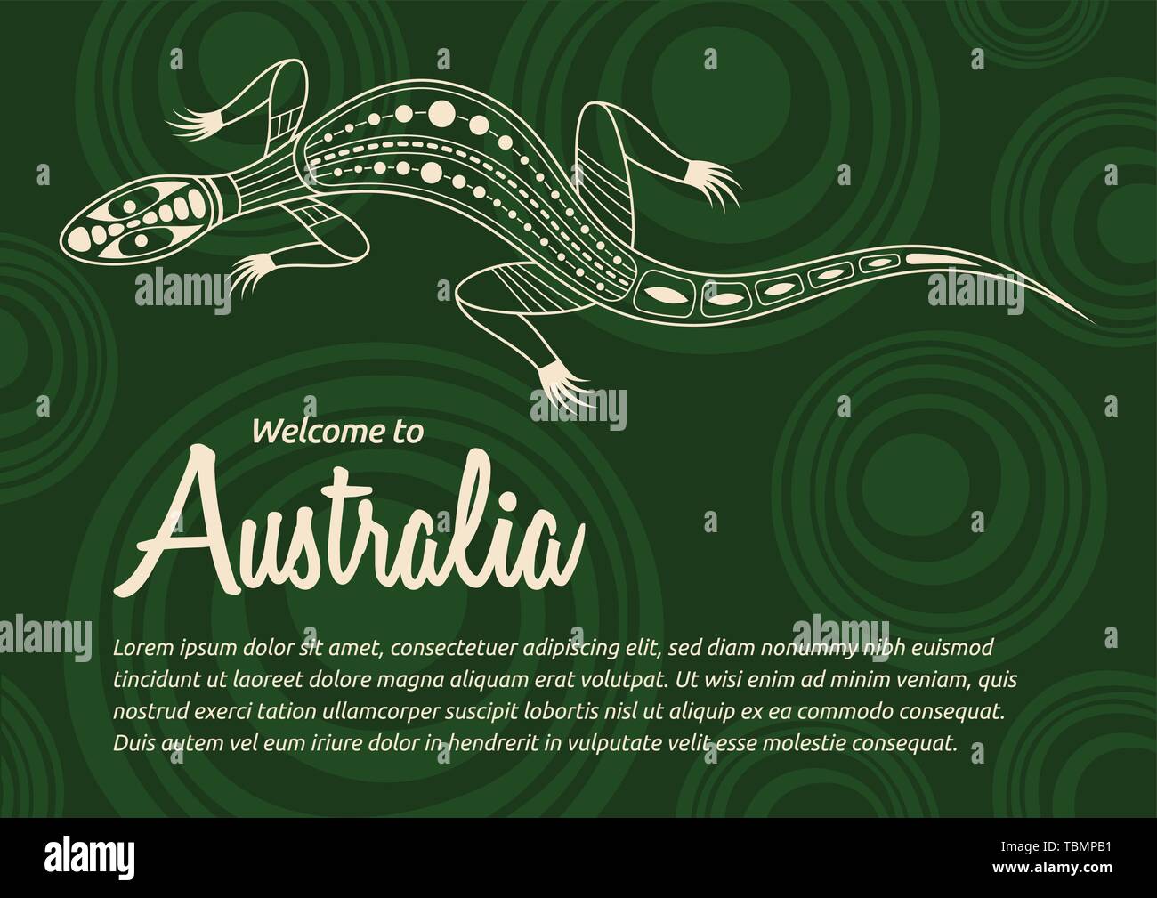 Abstract colorful flyer, affiche, bannière, un placard, conception de la brochure modèle avec lézard. Style des autochtones. Style ethnique. Style australien. Vecteur. Illustration de Vecteur