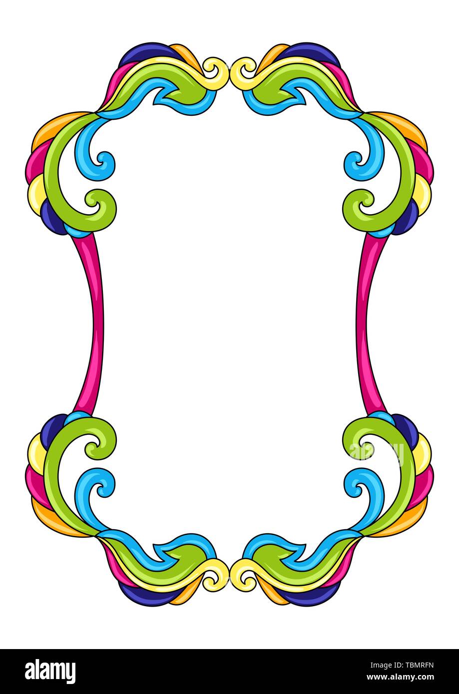 Cadre décoratif mexicain avec des tourbillons. Illustration de Vecteur