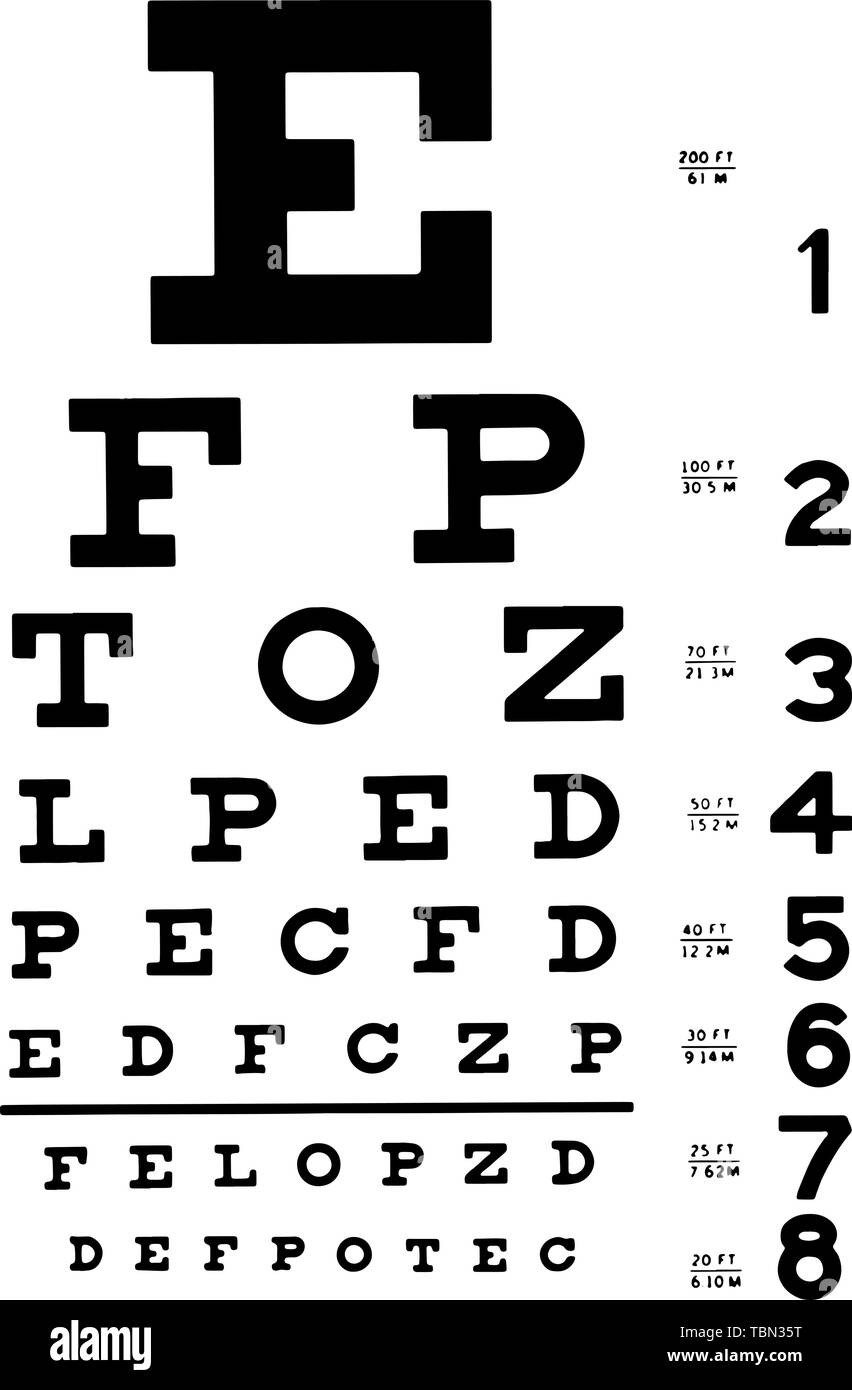 Medical Eye Chart vector illustration eps 10 Illustration de Vecteur