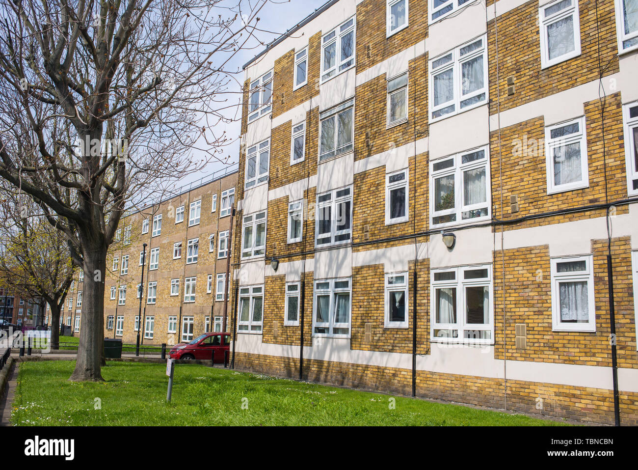 Maisons de vacances conseil immobilier blocs à Hackney, East London UK. Banque D'Images