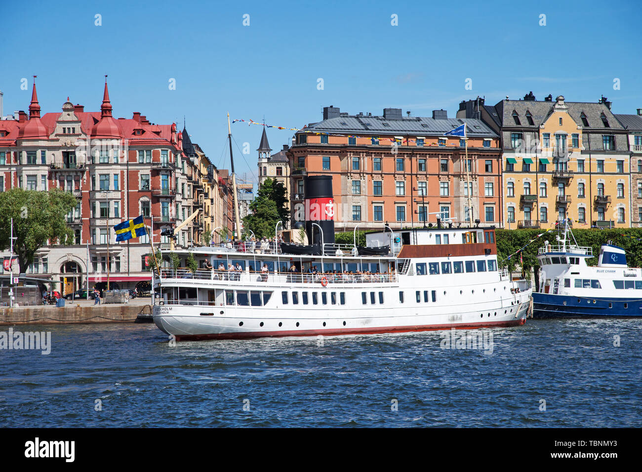 20170623 STOCKHOLM STOCKHOLM S/S Passagerarfartyget Nybroviken je, Stockholm. Navires à passagers de S / S à Stockholm, Stockholm Nybroviken. Foto Jeppe Gustafsson Banque D'Images