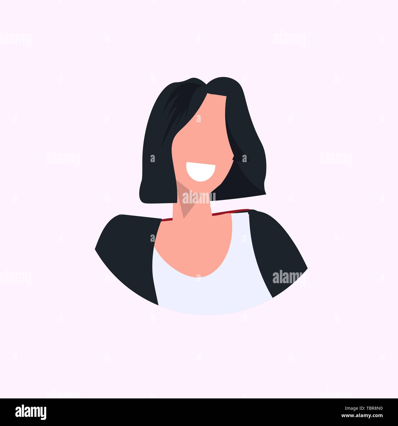Casual woman smiling girl avatar visage femelle beau portrait de personnages de dessins animés télévision fond blanc Illustration de Vecteur