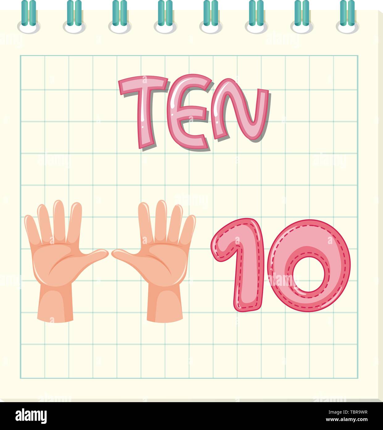 Compter le nombre dix illustration feuille Illustration de Vecteur