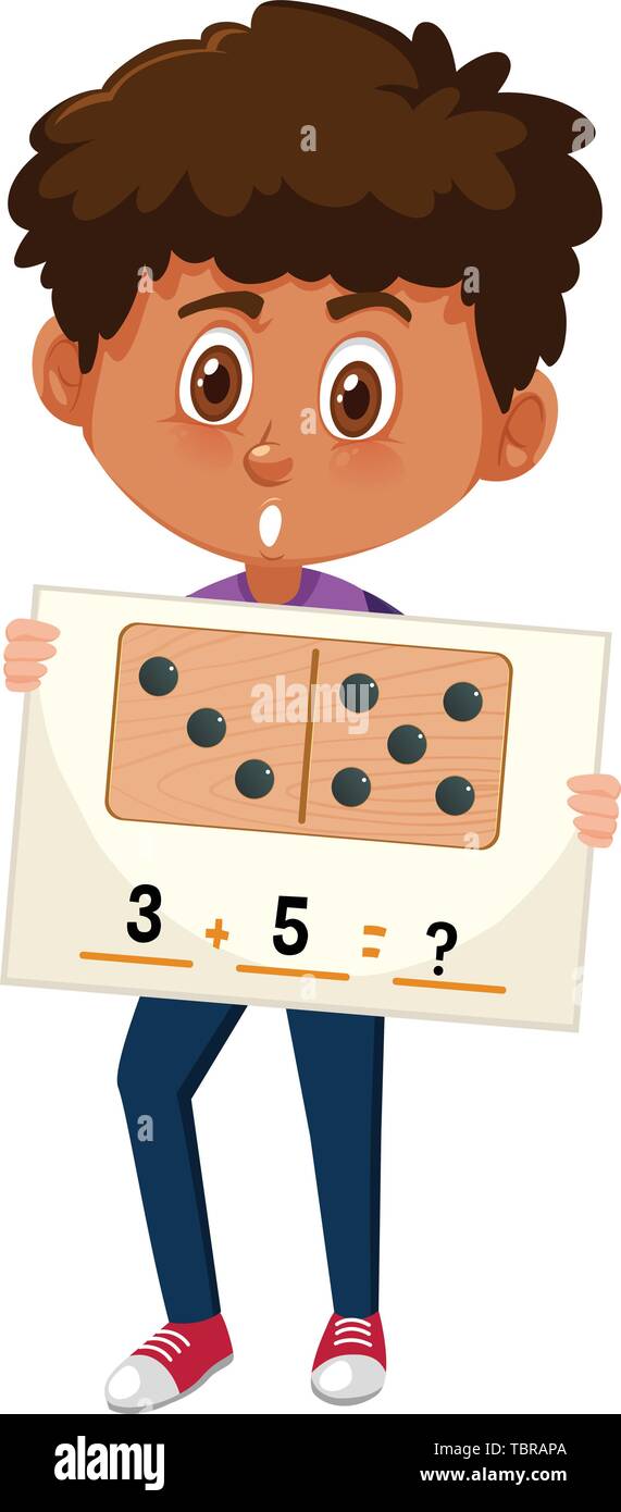 Garçon avec question mathématique illustration Illustration de Vecteur