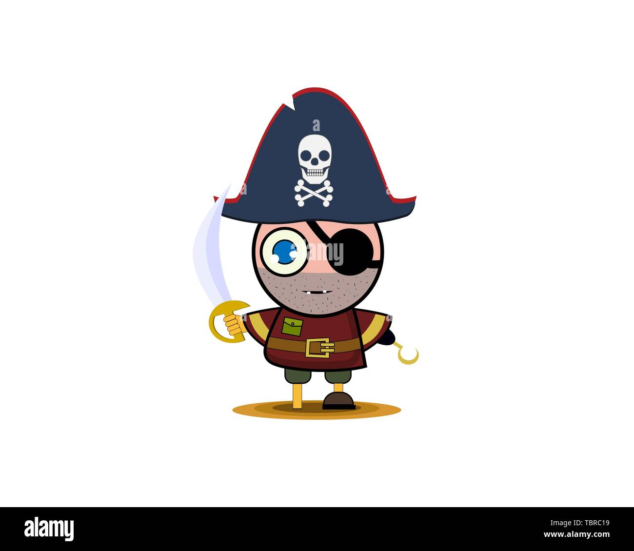 Un garçon dans un costume de pirate. Vector illustration. Illustration de Vecteur