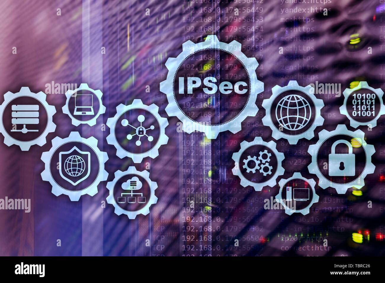 La sécurité IP. Les protocoles de protection des données. IPSec. Internet et Réseau Protection concept. Banque D'Images
