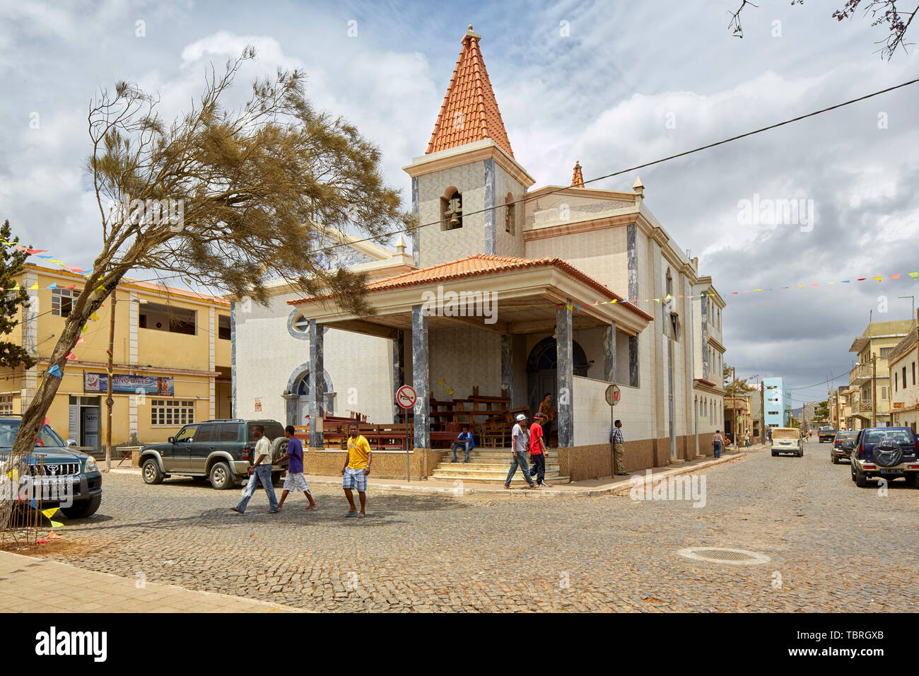 Igreja Nossa Senhora de Fátima en Assomeda l'île de Santiago au Cap-Vert Cabo Verde Banque D'Images