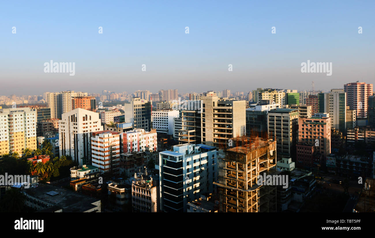 Une vue sur le centre de Dhaka. Banque D'Images