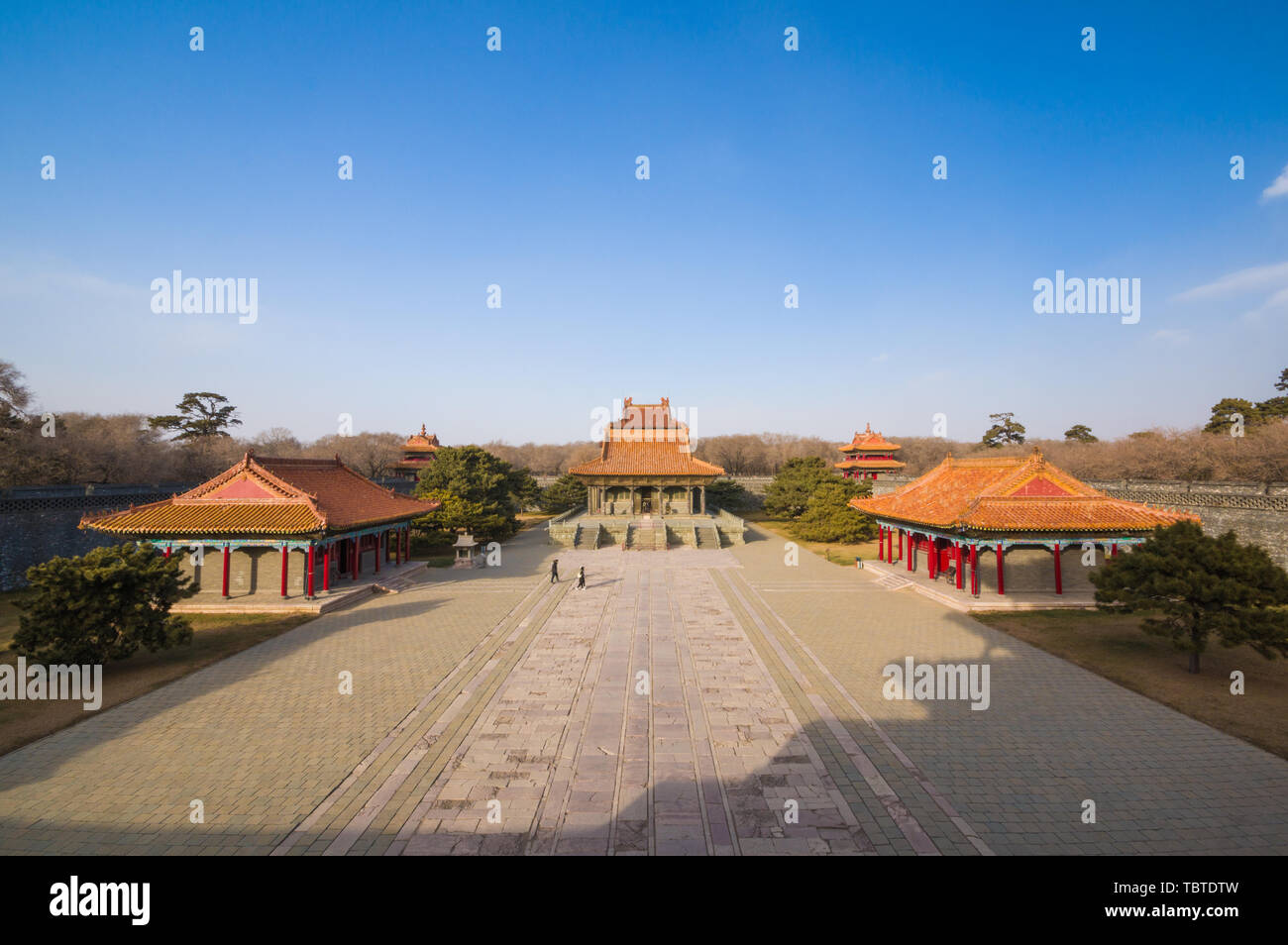 Le paysage architectural du palais dans le parc Beiling, Shenyang, Liaoning Province Banque D'Images