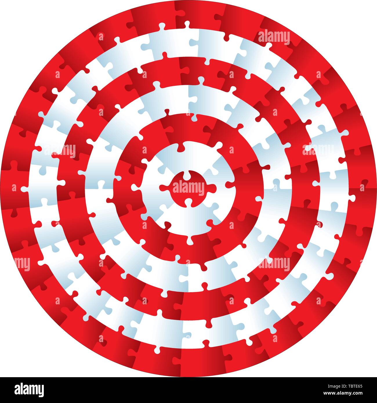 Vector illustration. Puzzle circle. Pièces concentriques comme un bœuf. Illustration de Vecteur