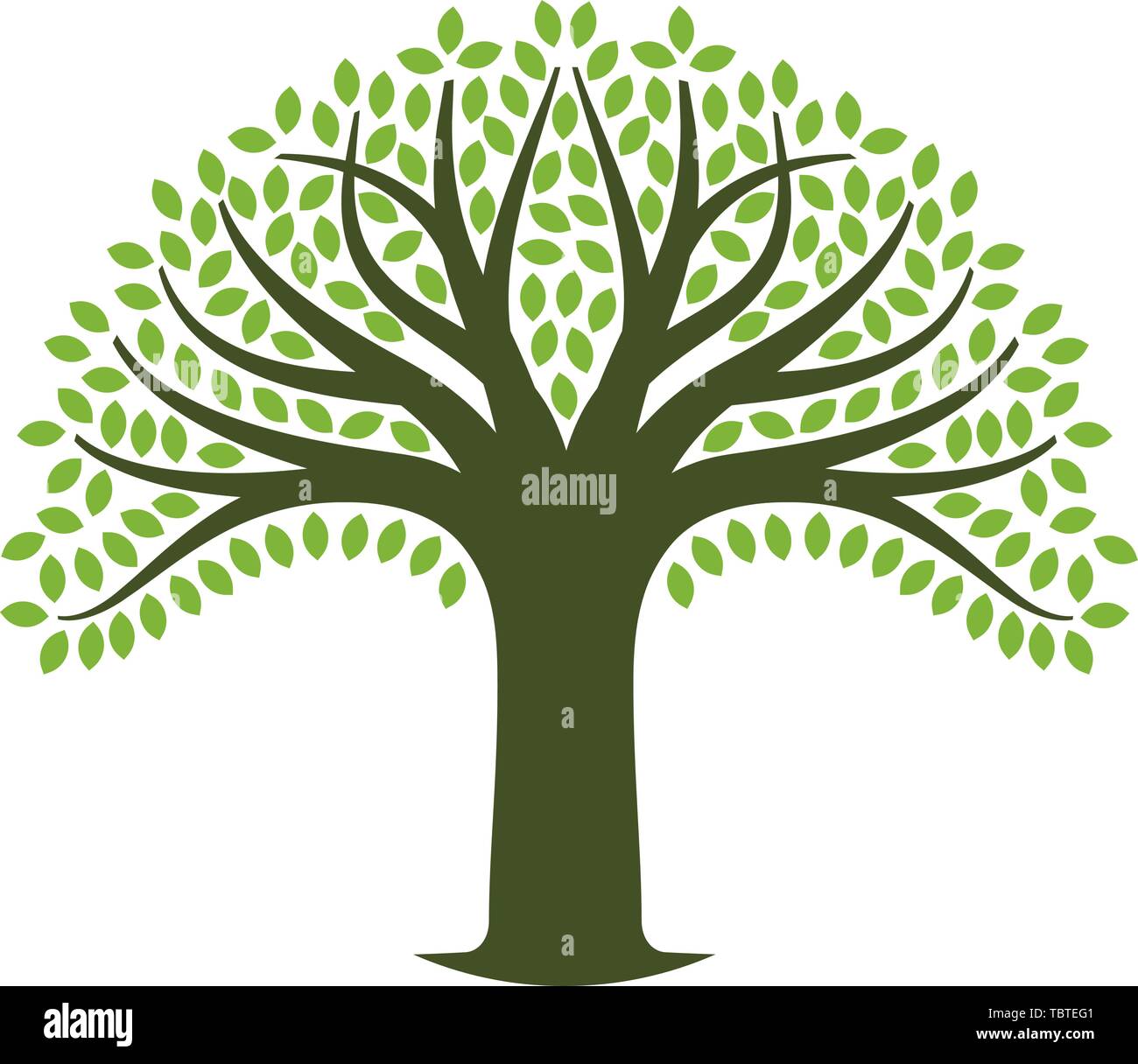 Vector illustration. Simetric géométrique et l'icône de l'arbre. Des couleurs douces. Illustration de Vecteur