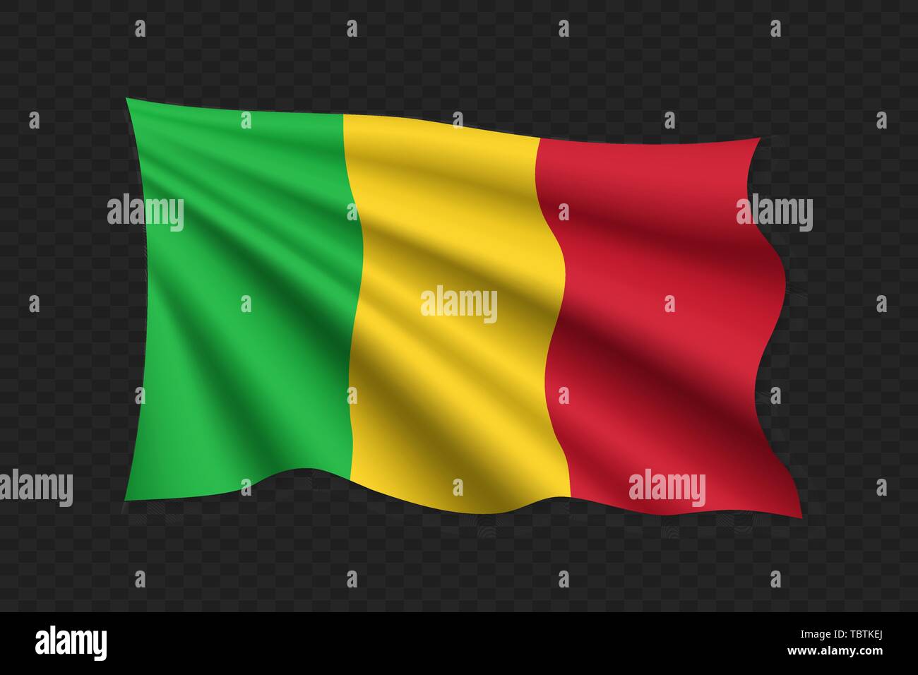 Waving Flag 3D du Mali. Vector illustration Illustration de Vecteur
