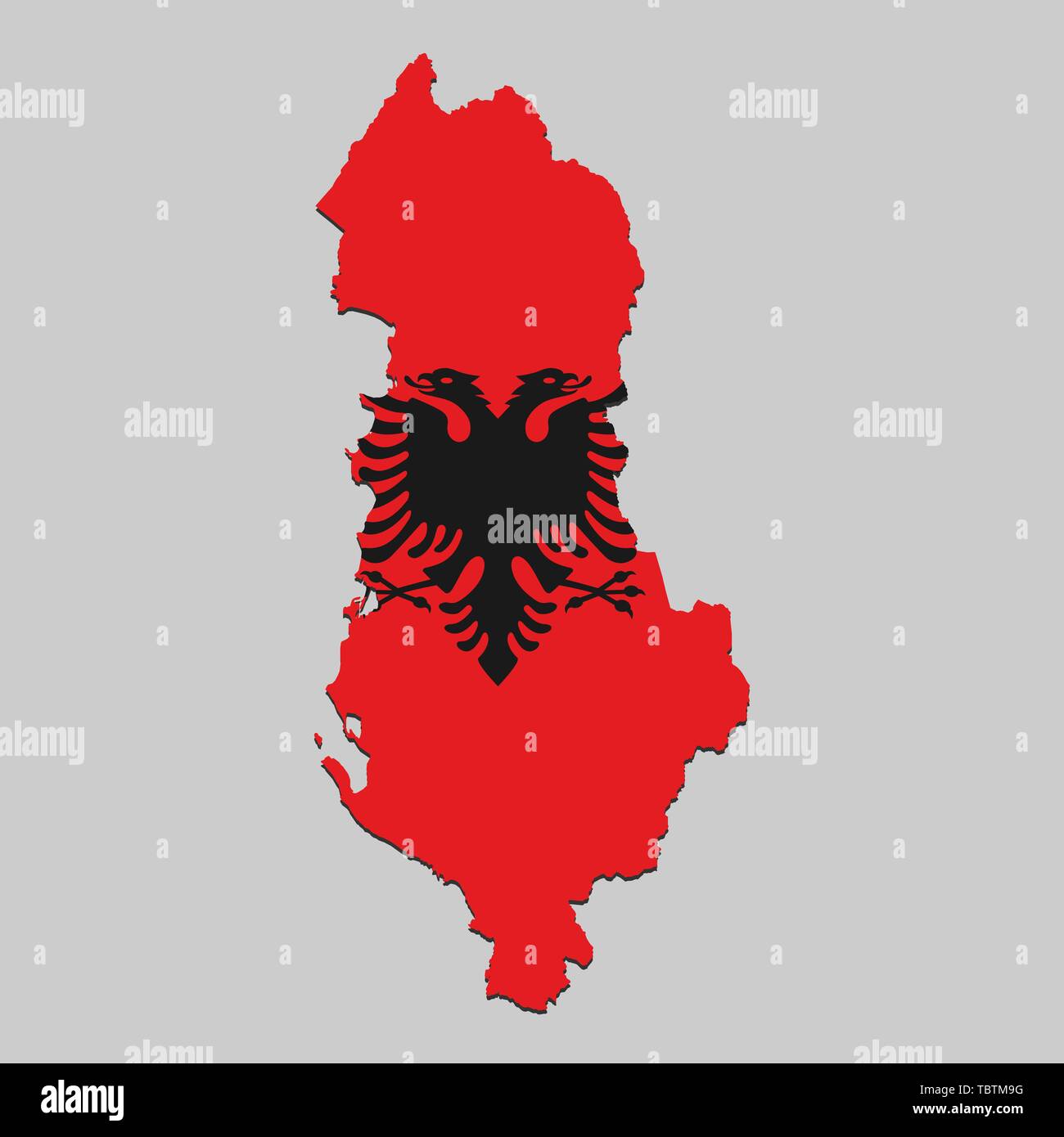 La carte de l'Albanie avec drapeau national. Vector Illustration. Illustration de Vecteur