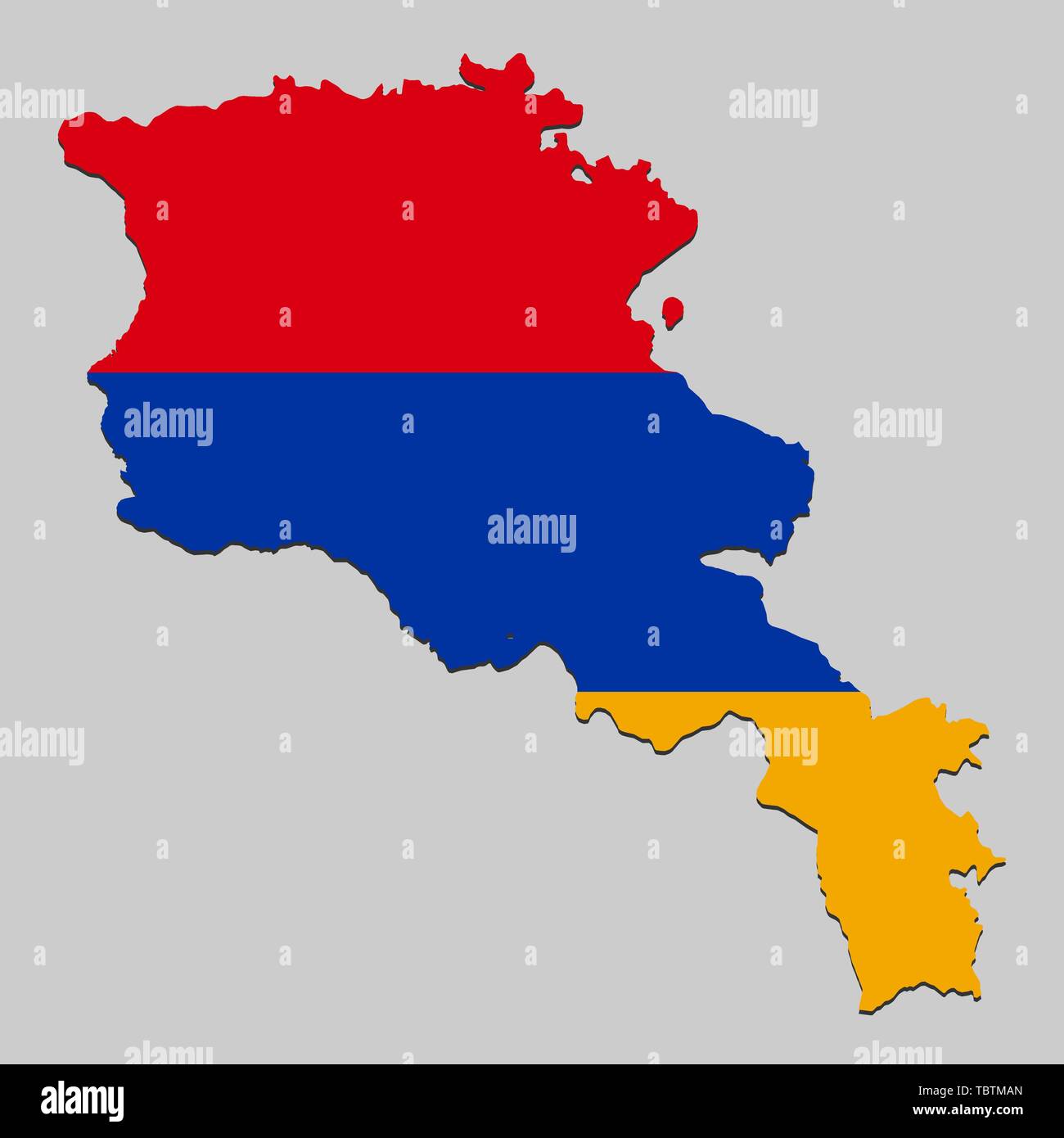 La carte d'Arménie avec drapeau national. Vector Illustration. Illustration de Vecteur