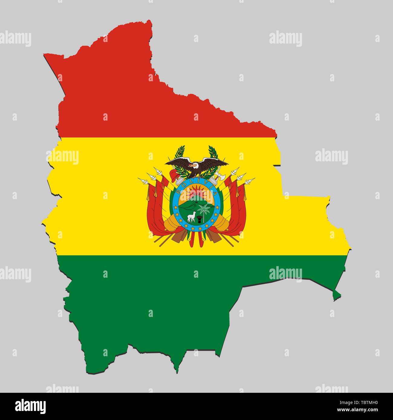 Carte de la Bolivie avec drapeau national. Vector Illustration Illustration de Vecteur