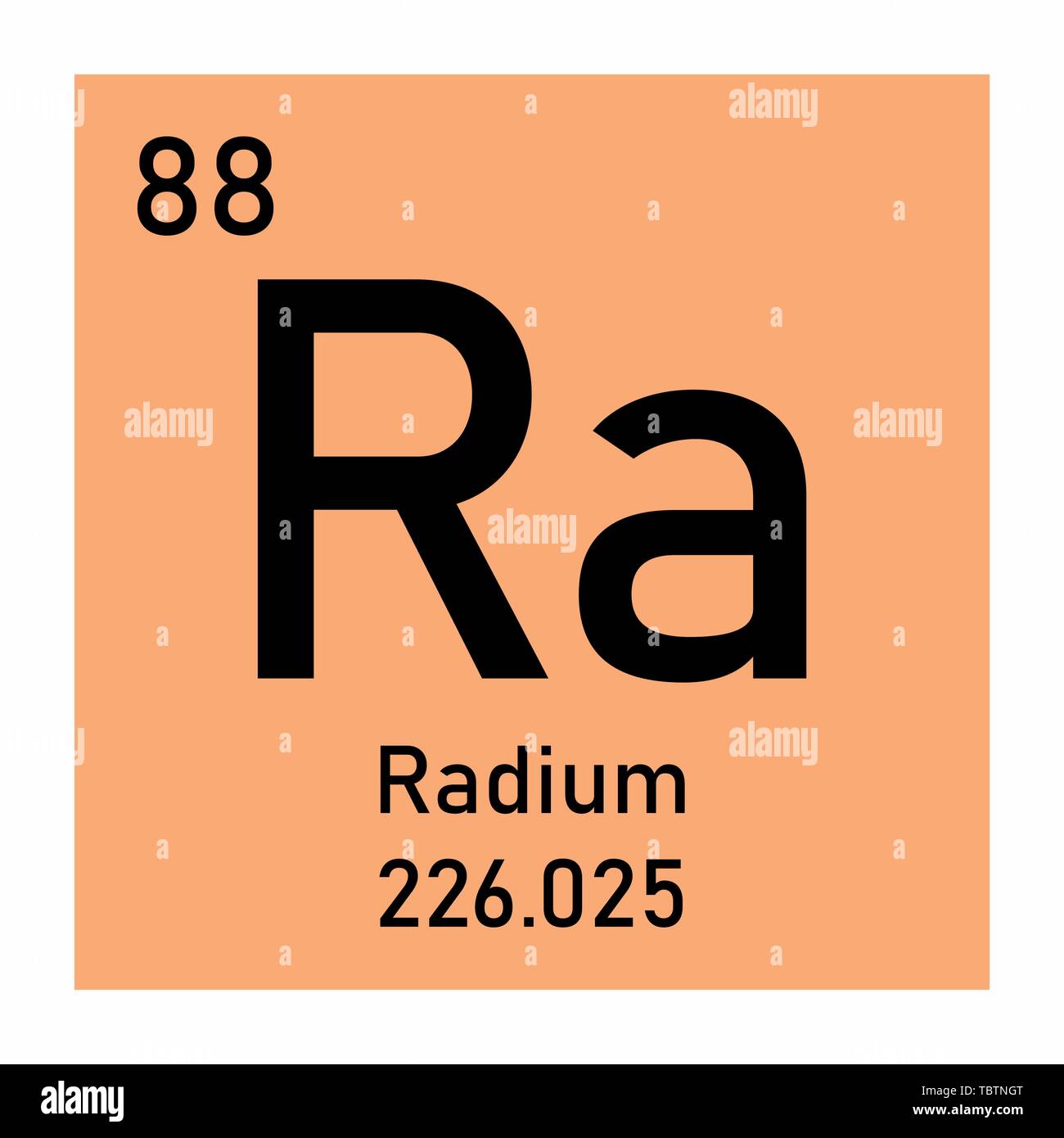 Illustration du tableau périodique de symbole chimique du Radium Illustration de Vecteur