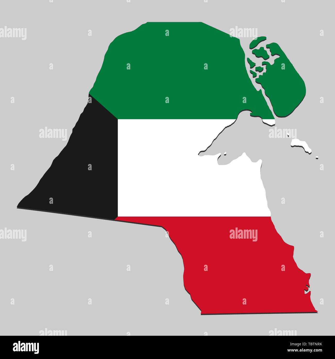 Site du Koweït avec drapeau national. Vector Illustration Illustration de Vecteur