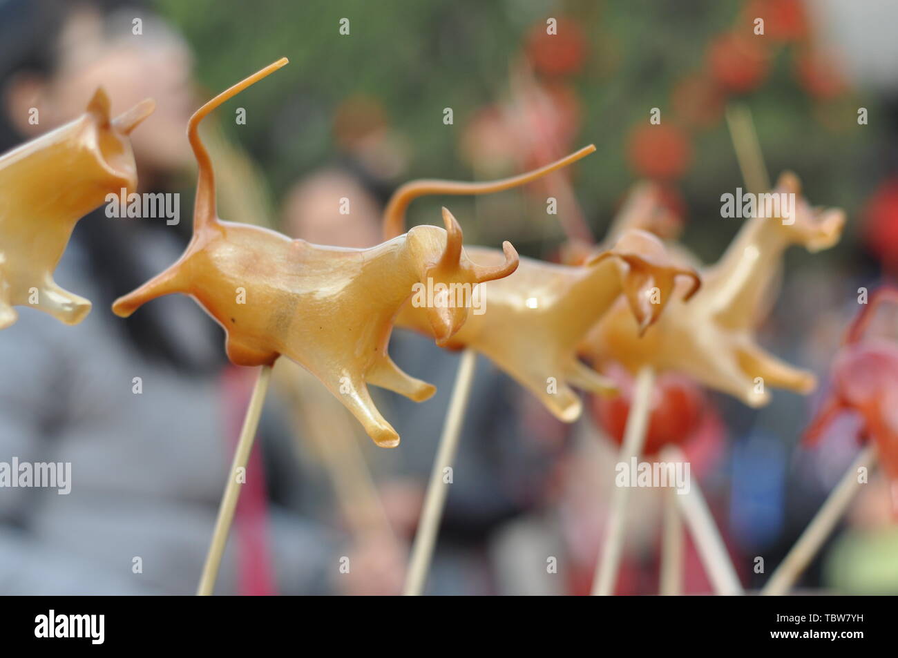 Chenghuang Temple juste à Zhengzhou au cours de la Fête du Printemps Banque D'Images
