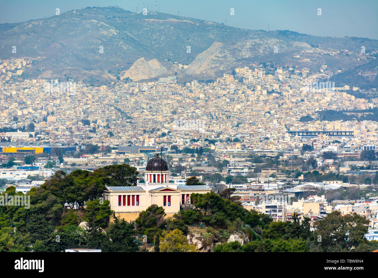 Vue panoramique sur la ville d'Athènes Banque D'Images