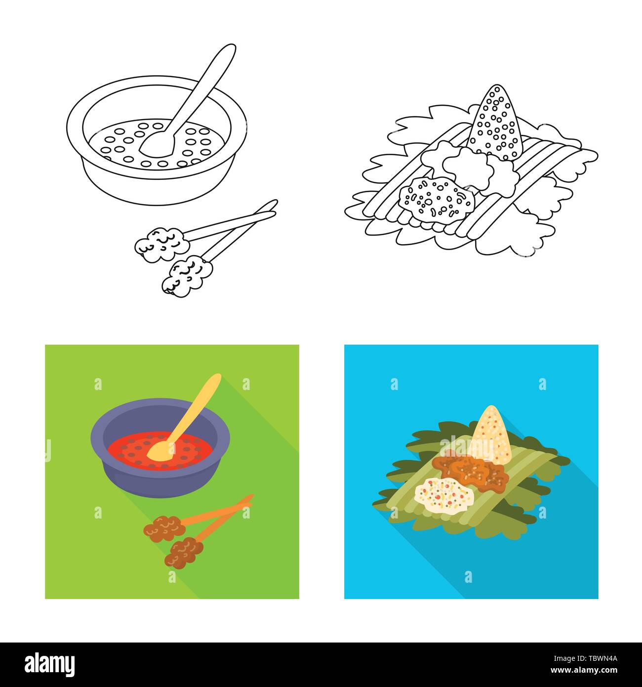 Riz,plat,,sauce curry,savoureux,cuisine,le dîner de fruits de mer,repas,alimentation,restaurant,cuisine,alimentation,tourisme,voyages,island,bali,indonesie,balinais,caraïbes,géographie,Asie,set,icône,,illustration,collection,isolé,design,graphisme,élément,signe, vecteurs vecteur , Illustration de Vecteur