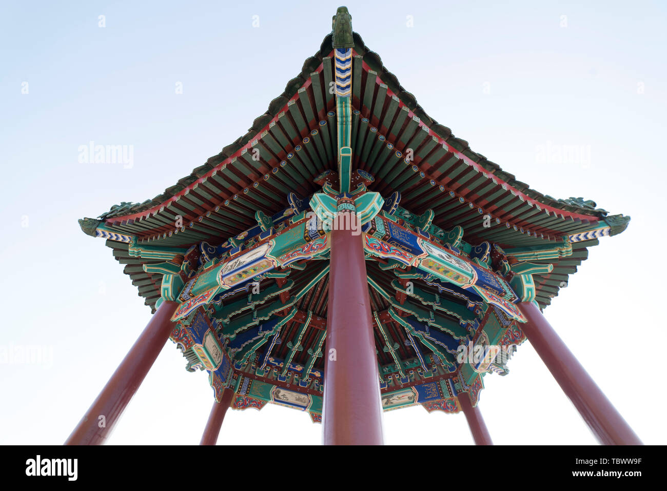 La photographie d'architecture, architecture traditionnelle, pavillon, Forbidden City Tour d'angle Banque D'Images