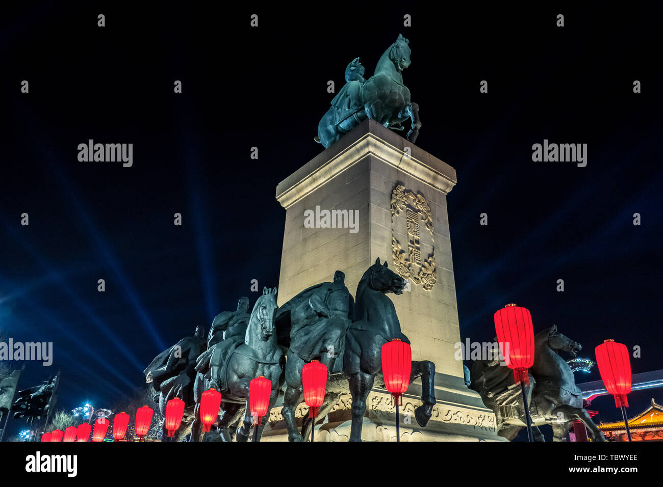 Xi'an 2018 Année Plus La Chine, la Grande Pagode de l'Oie Sauvage, Datang nuit City, New Chinatown Banque D'Images