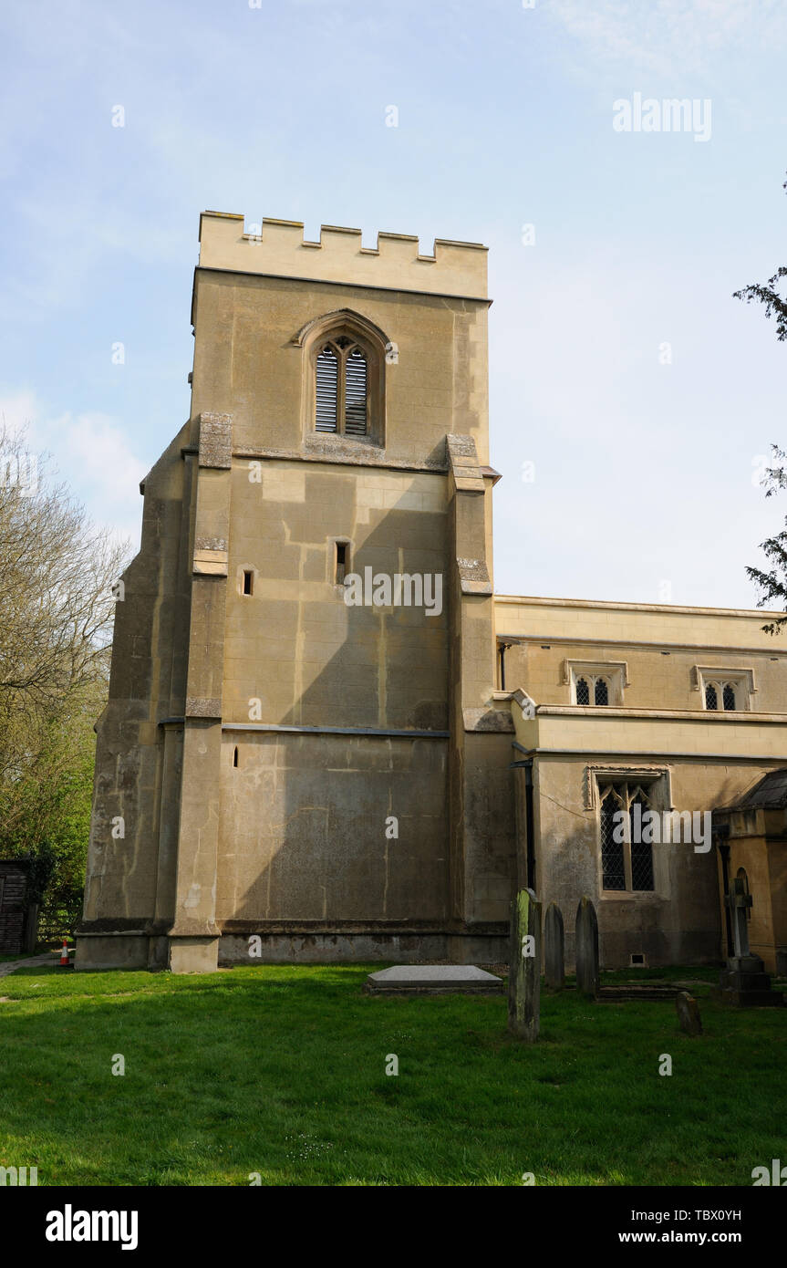 La foi, l'église St Hexton, Hertfordshire, semble être le début du xixe siècle, mais en fait des dates à l'époque médiévale. Banque D'Images
