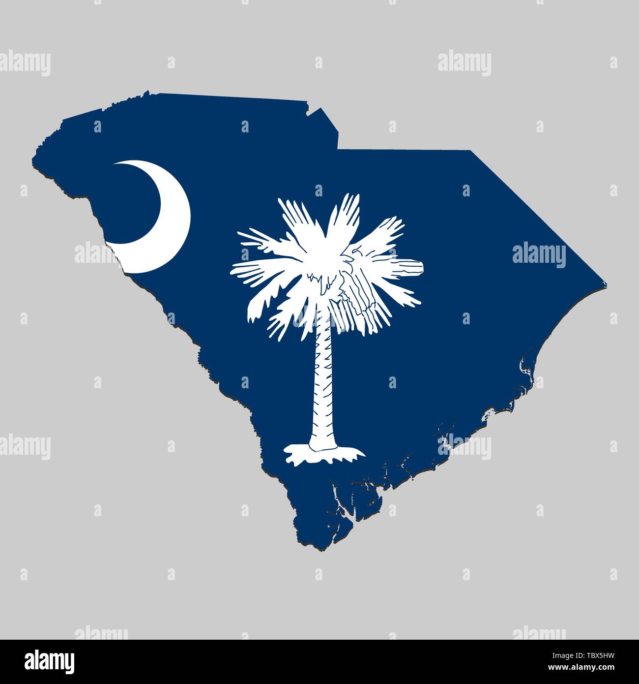 Site de Caroline du Sud est un état USA avec drapeau. Vector Illustration Illustration de Vecteur