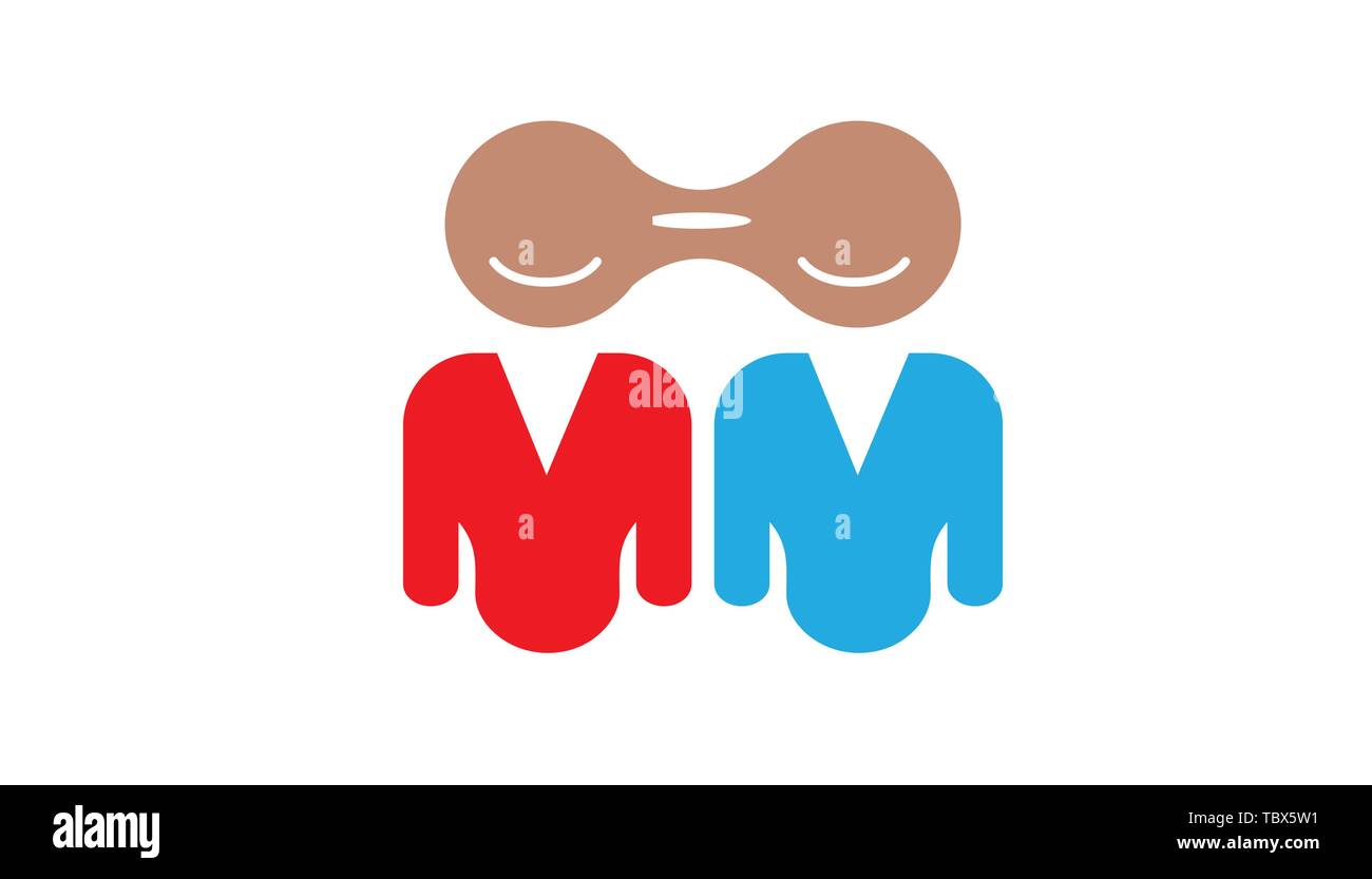 Illustration de la conception du symbole vectoriel du logo couple abstrait coloré Illustration de Vecteur