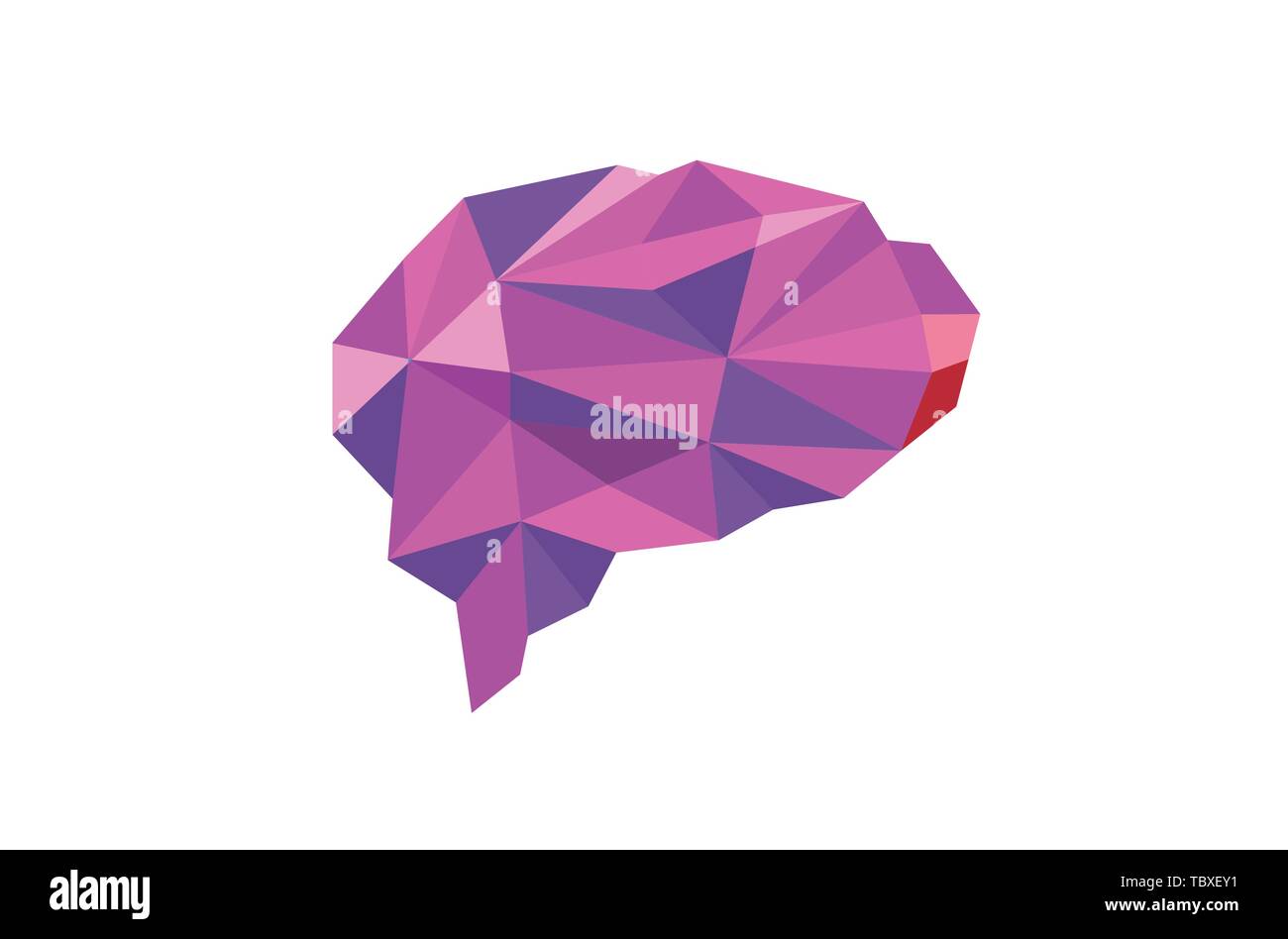 Illustration vectorielle du logo symbole polygonal violet cérébral Illustration de Vecteur