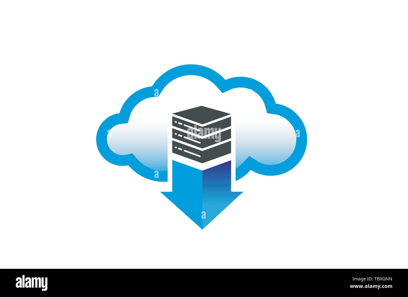 Illustration de la conception du logo flèche du serveur Cloud Illustration de Vecteur