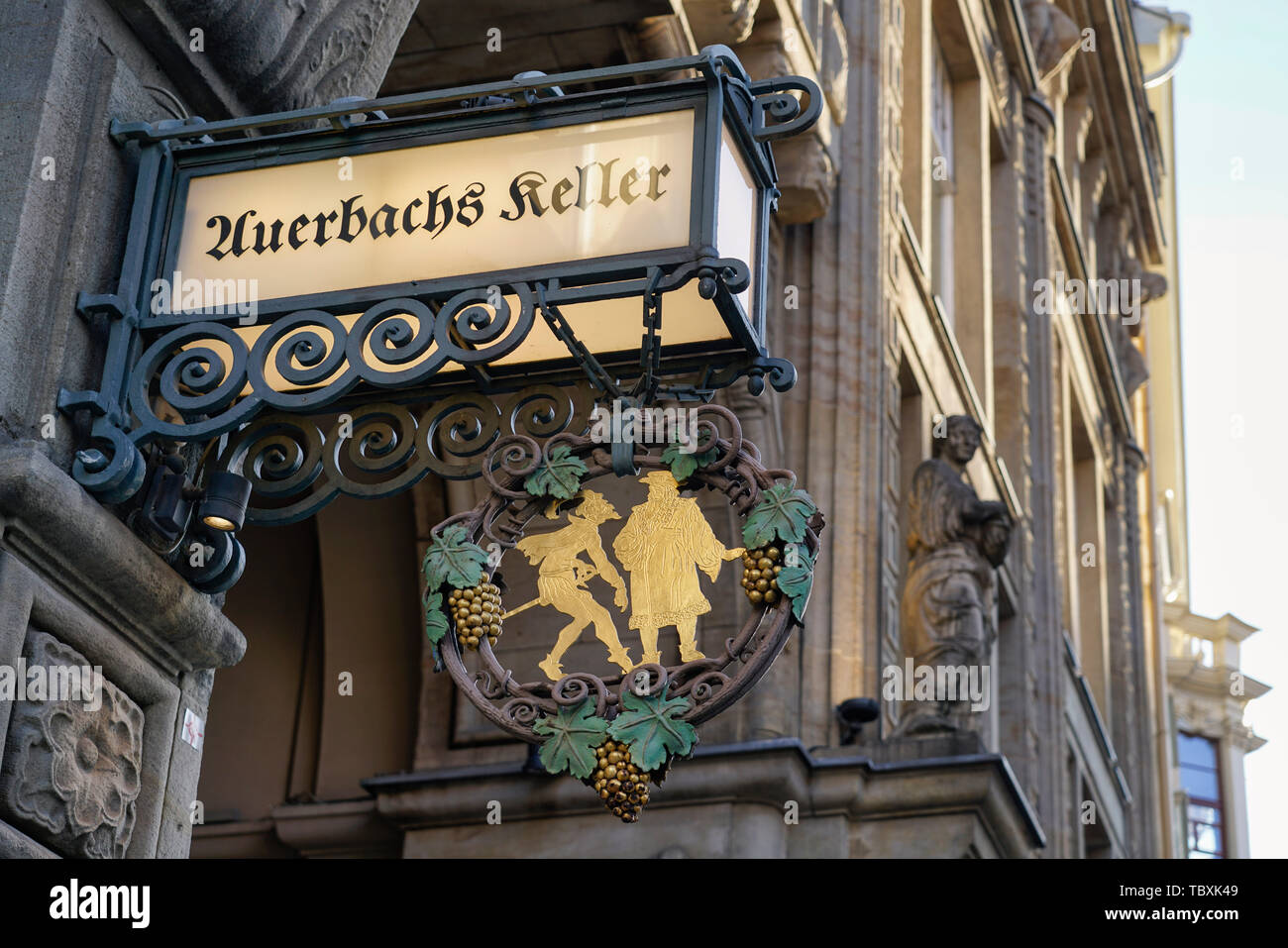 Signe de l'Auerbachs Keller, Leipzig, Allemagne Banque D'Images