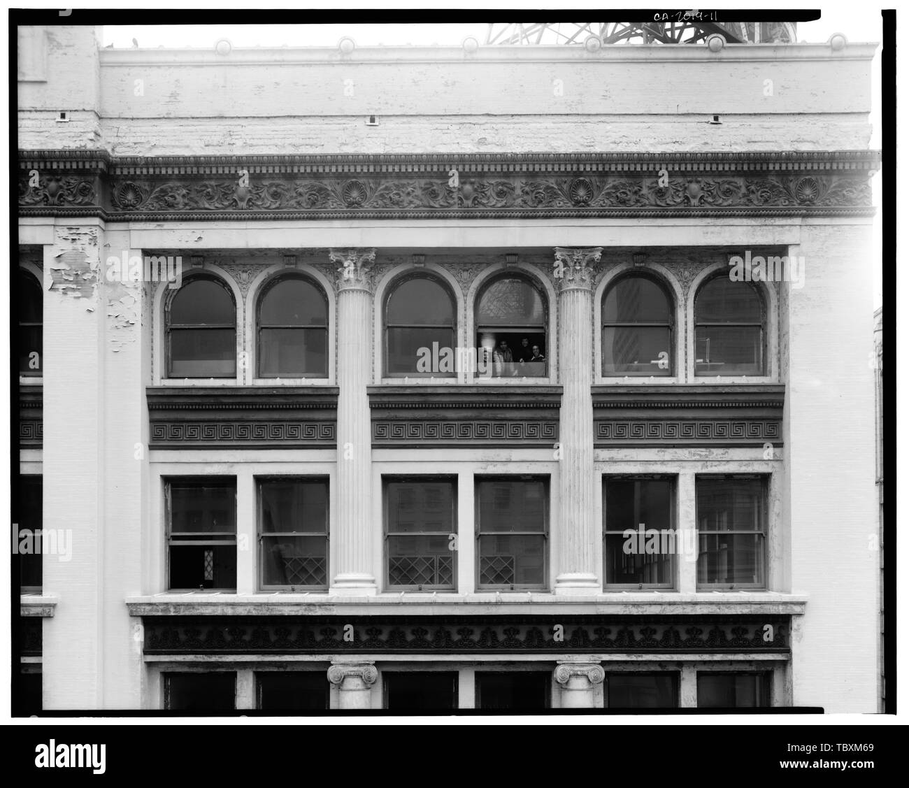 Élévation NORD, cinquième et sixième étages, PARTIE OUEST Ville de Paris Dry Goods Company, Geary et Stockton Streets, San Francisco, Comté de San Francisco, CA Banque D'Images