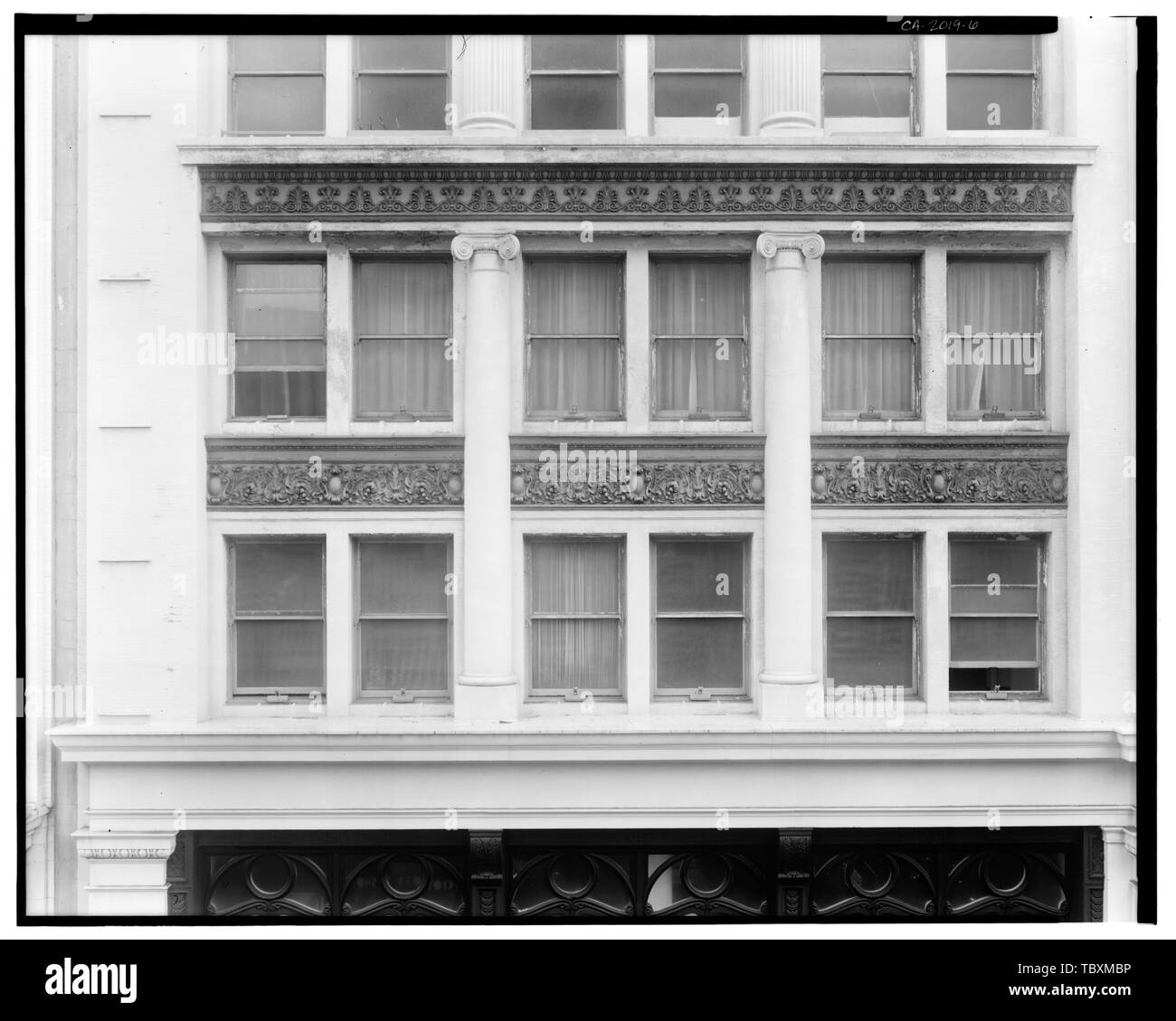 Élévation NORD, troisième et quatrième étages, partie est de la ville de Paris Dry Goods Company, Geary et Stockton Streets, San Francisco, Comté de San Francisco, CA Banque D'Images