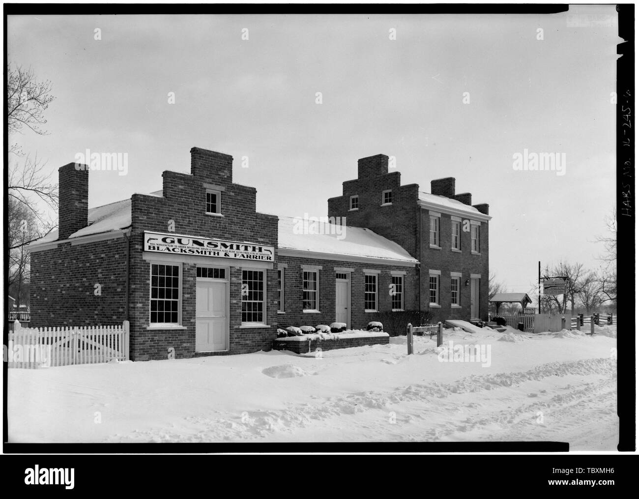 Extrémité nord et sud/Jonathan Browning House, Main Street, Nauvoo, comté de Hancock, IL Banque D'Images