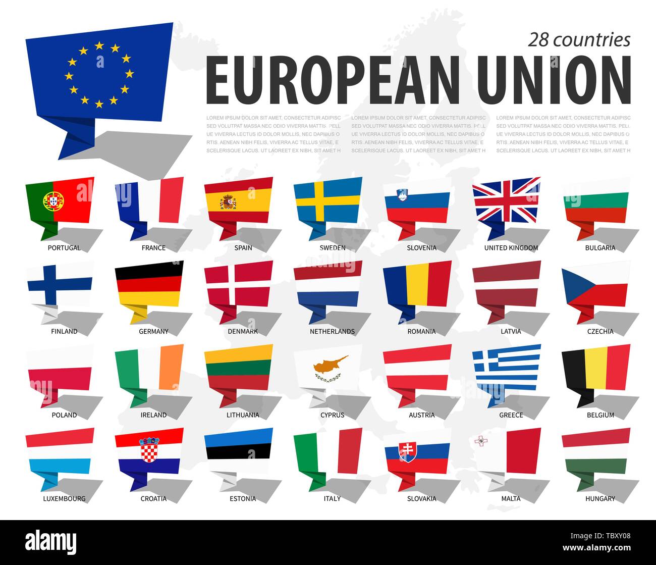 Drapeau de l'Union européenne ( UE ) et de l'appartenance à l'europe map background . Bulles de design . Vector Illustration de Vecteur