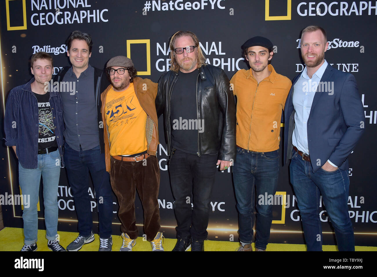 Los Angeles, USA. 09Th Juin, 2019. John Karna, Stephan Paternot, Oliver Cooper, Matthew Carnahan, Dakota Shapiro et Joel Ehninger au National Geographic lice Showcase FYC événement au théâtre grec. Los Angeles, 02.06.2019 | Conditions de crédit dans le monde entier : dpa/Alamy Live News Banque D'Images