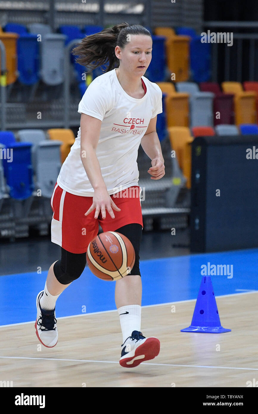 Tereza Vyoralova la République tchèque de l'équipe nationale de basket-ball assiste à une session de formation avant le championnat d'Europe (FIBA EuroBasket 2019 femmes), le 4 juin 2019, à Prague, en République tchèque. (CTK Photo/Ondrej Deml) Banque D'Images