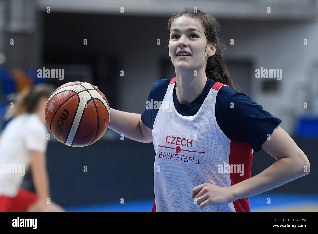 Veronika Vorackova de la République tchèque de l'équipe nationale de basket-ball assiste à une session de formation avant le championnat d'Europe (FIBA EuroBasket 2019 femmes), le 4 juin 2019, à Prague, en République tchèque. (CTK Photo/Ondrej Deml) Banque D'Images