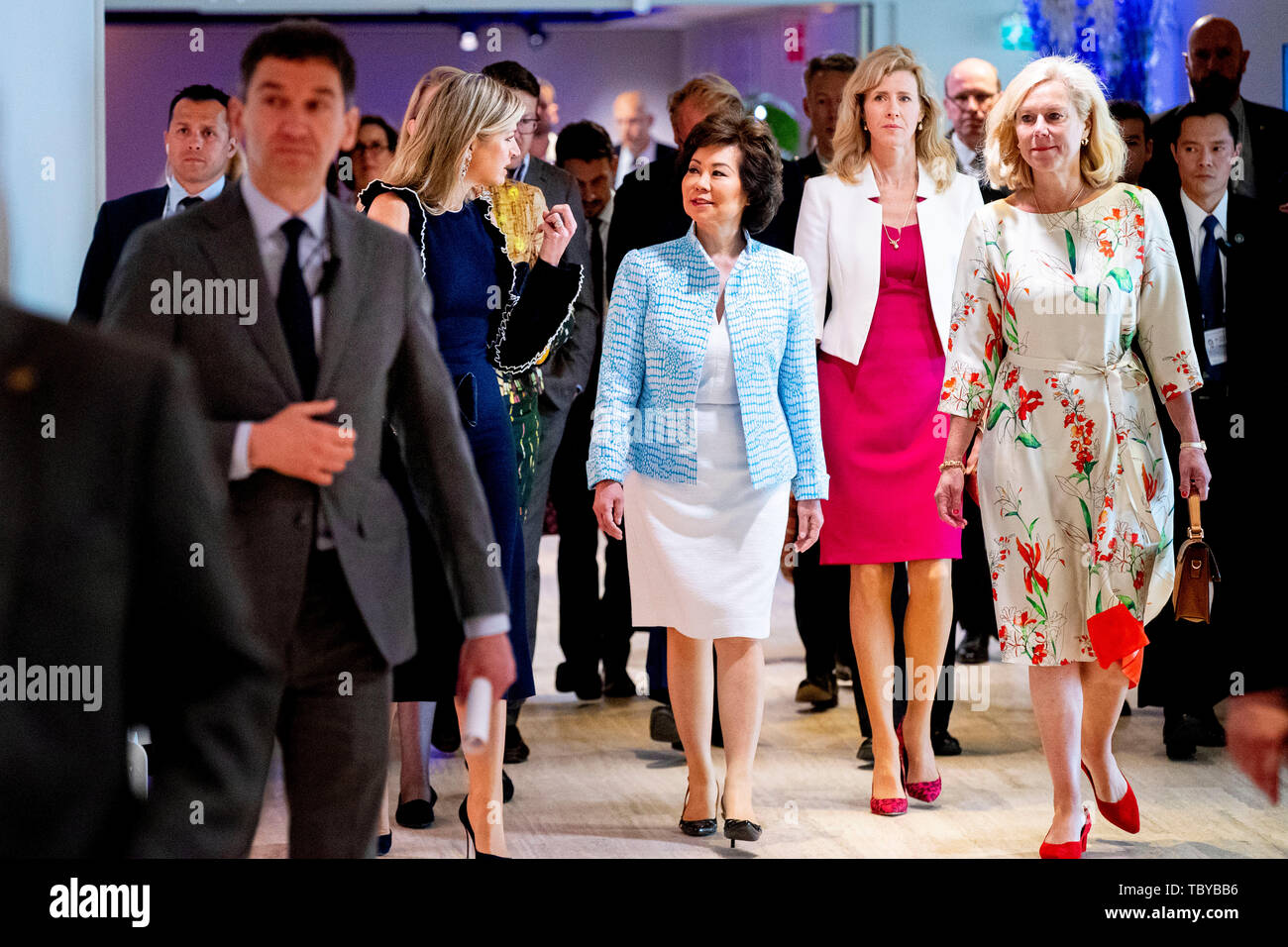 La Haye, aux Pays-Bas. 4 juin, 2019. Reine Maxima des Pays-Bas assiste à la Global Entrepreneurship Summit (GES) dans le World Forum à La Haye, Pays-Bas, 4 juin 2019. Crédit : Patrick van Katwijk |/dpa/Alamy Live News Banque D'Images