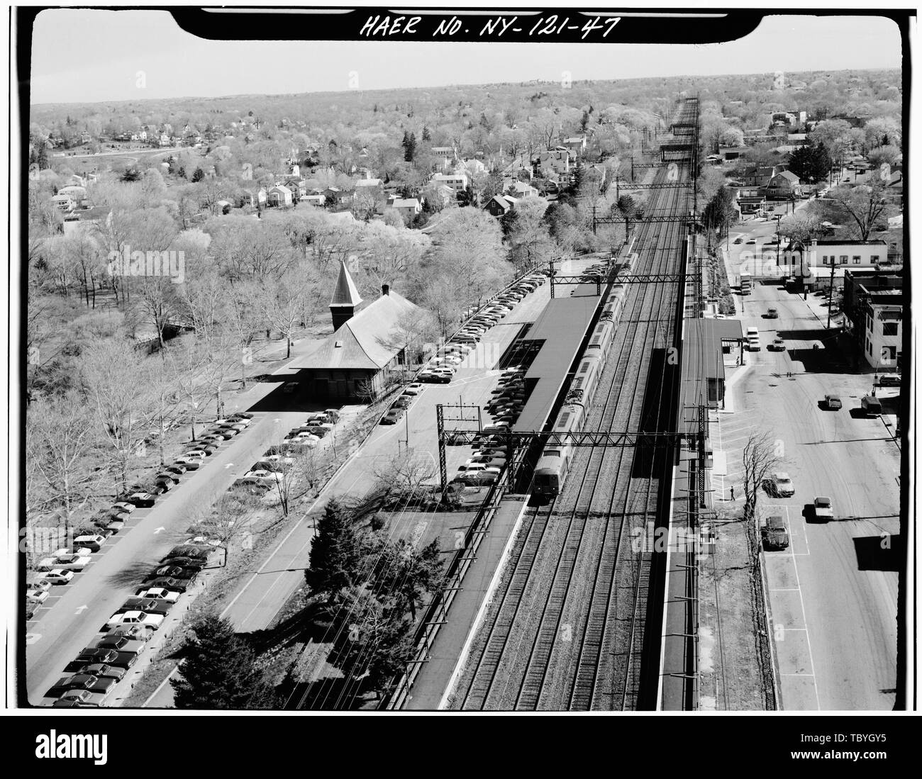 La station de Mamaroneck. Mamaroneck, NY Westchester Co., Sec. 9108, MP 20.50. Corridor ferroviaire nord-est, Route d'Amtrak entre New-York et de nouvelles lignes YorkConnecticut State, New York, New York County, NY Banque D'Images