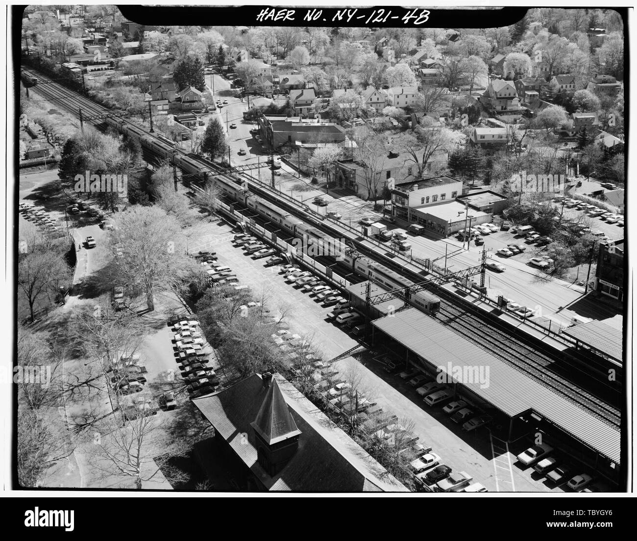 La station de Mamaroneck. Mamaroneck, NY Westchester Co., Sec. 9108, MP 20.50. Corridor ferroviaire nord-est, Route d'Amtrak entre New-York et de nouvelles lignes YorkConnecticut State, New York, New York County, NY Banque D'Images