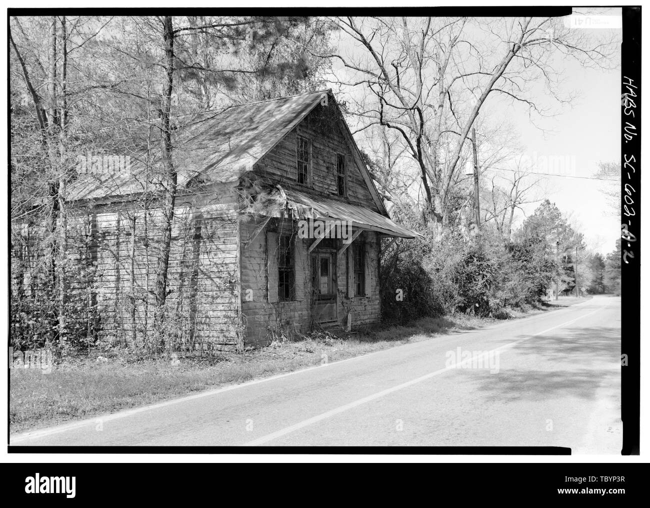 Façade nord (avant), à la Northwest Crocketville Country Store, US 601 et de la Route 38, Crocketville, Hampton Comté, SC Banque D'Images
