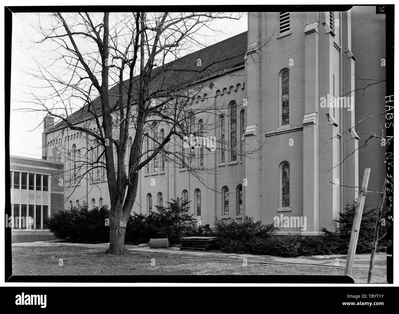 Élévation nord de l'Église presbytérienne d'abord, la société Chenango Street, Binghamton, Broome County, NY Banque D'Images