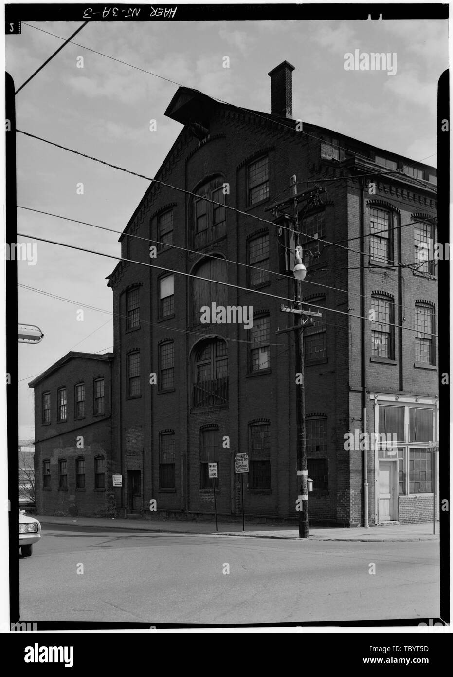 Élévation nord Rogers Locomotive and Machine Works, érigeant Shop, l'épinette et Market Streets, Paterson, comté de Passaic, NJ Banque D'Images