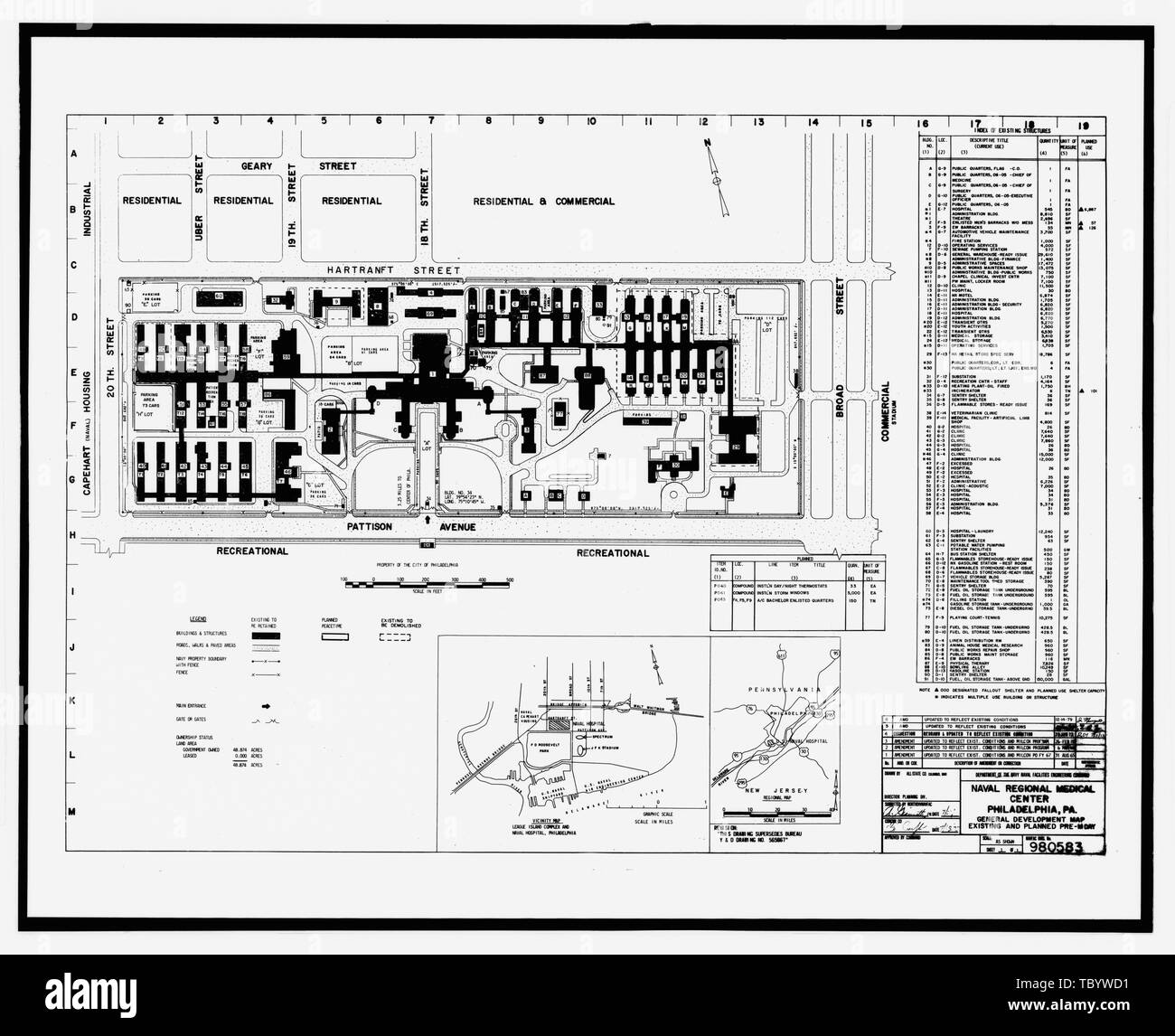 L'hôpital naval de Philadelphie, délimité par la rue du vingtième, Hartrafnt Street, South Broad Street et Pattison Avenue, Philadelphie, comté de Philadelphie, PA Karcher et Smith, architectes, Département de la Marine Louis Berger et Associates, Inc., l'entrepreneur Meyer, Lauren, émetteur Lukowicz, Jerome, photographe Herr, John, photographe Tucher, Rob, photographe Dixon, Paul Stuart, historien Banque D'Images